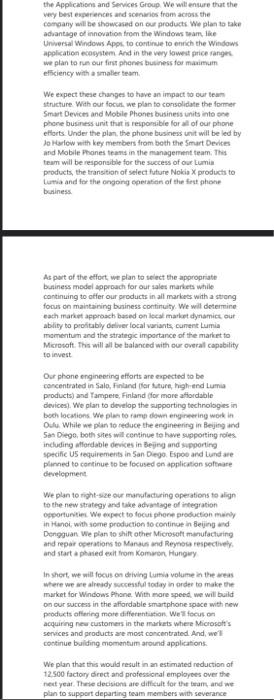 Message 2 Instructions: In 2014, Stephen Elop of