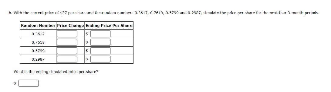Problem 12-05 (Algorithmic) The price of a share