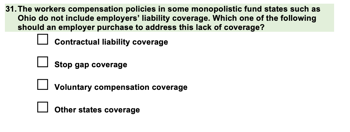 1. The workers compensation policies in some
