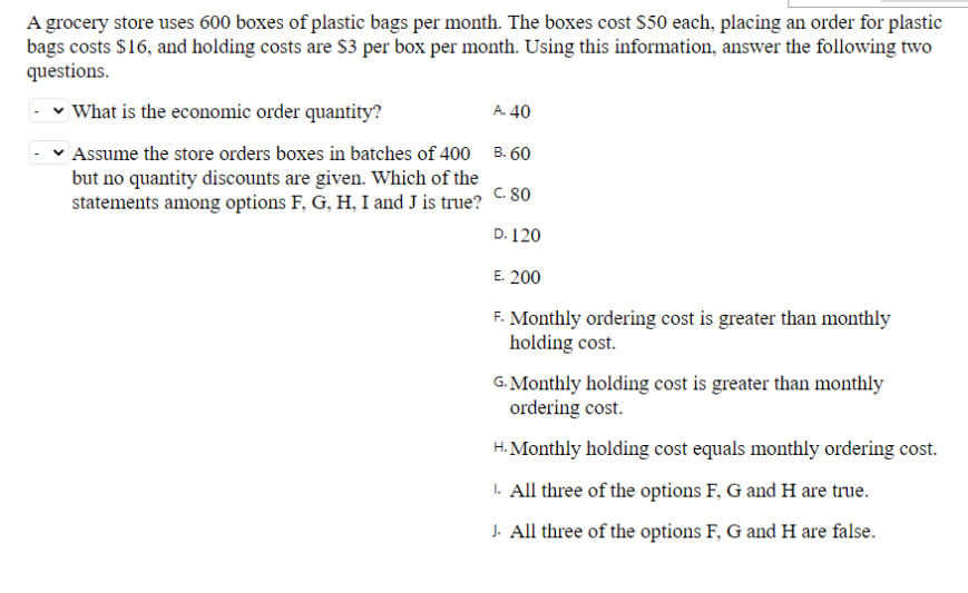A grocery store uses 600 boxes of plastic bags