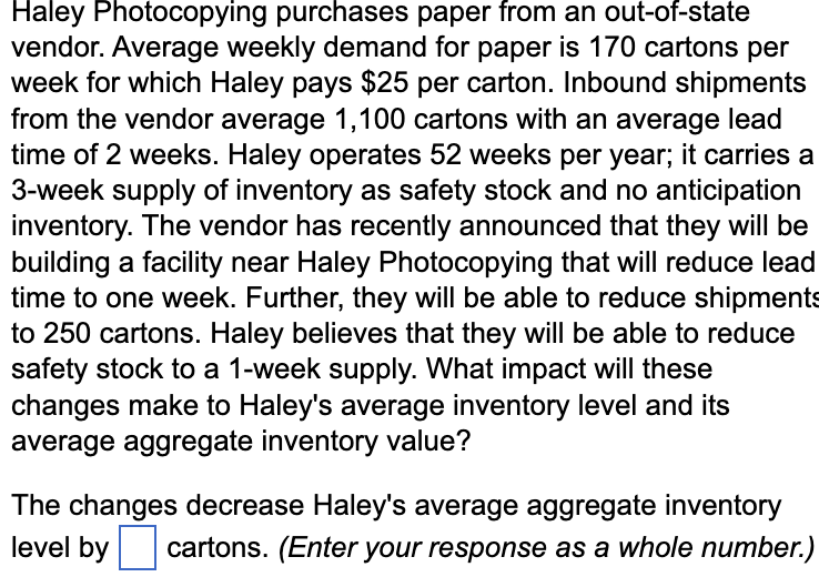 Haley Photocopying purchases paper from an