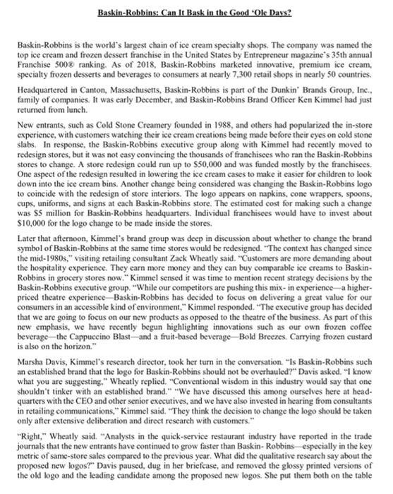 Marketing Baskin-Robhins: Can It Bask in the Good