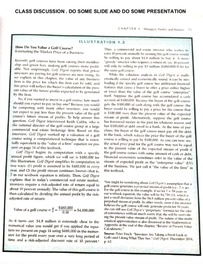 CLASS DISCUSSION. DO SOME SLIDE AND DO SOME