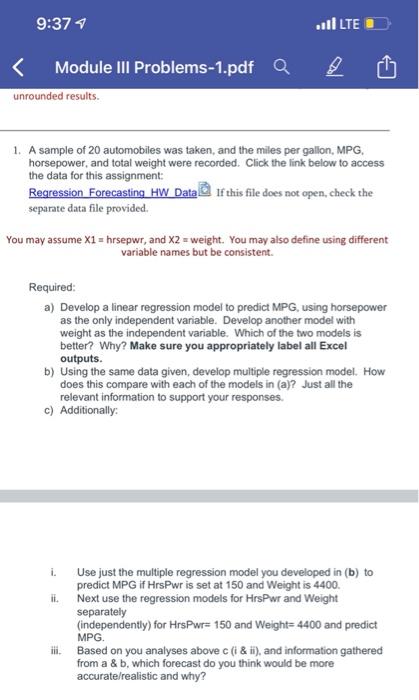 Please help! Please show work and formulas used