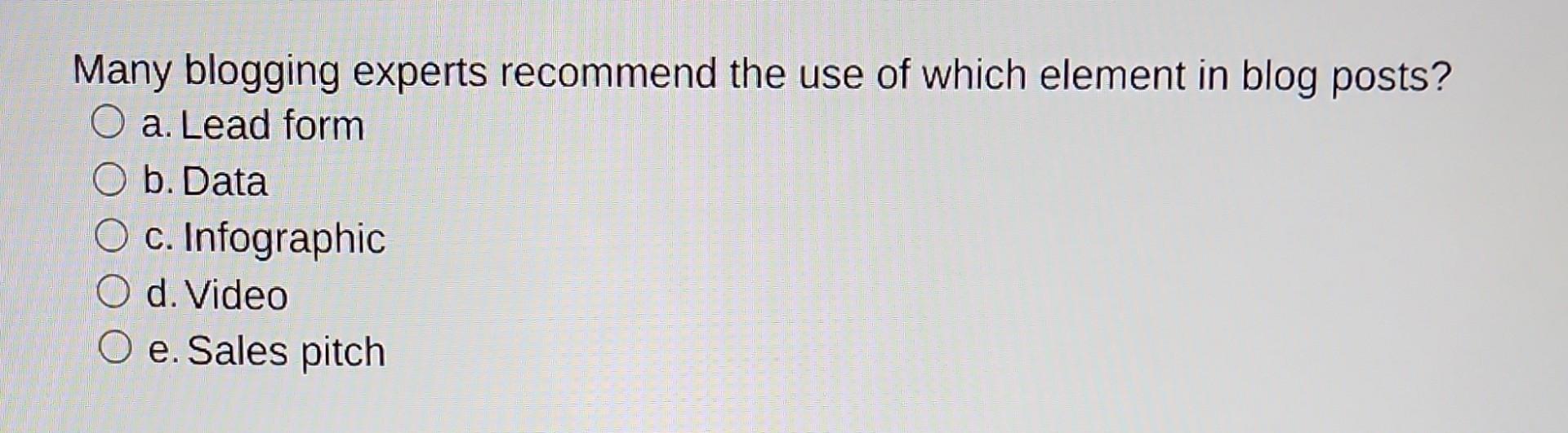 Many blogging experts recommend the use of which