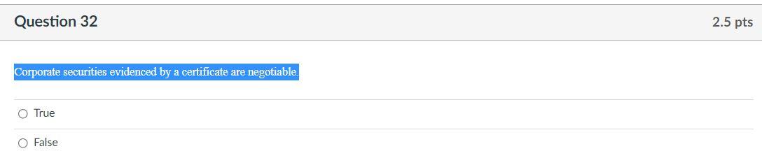 Question 31 A physical transfer of the