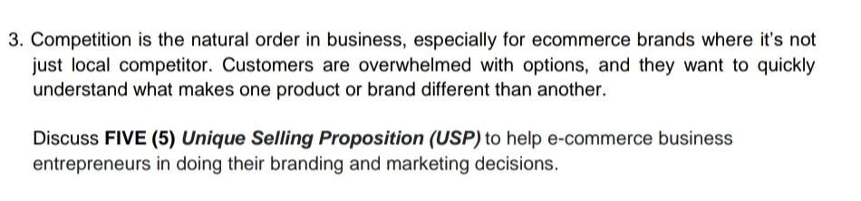 3. Competition is the natural order in business,