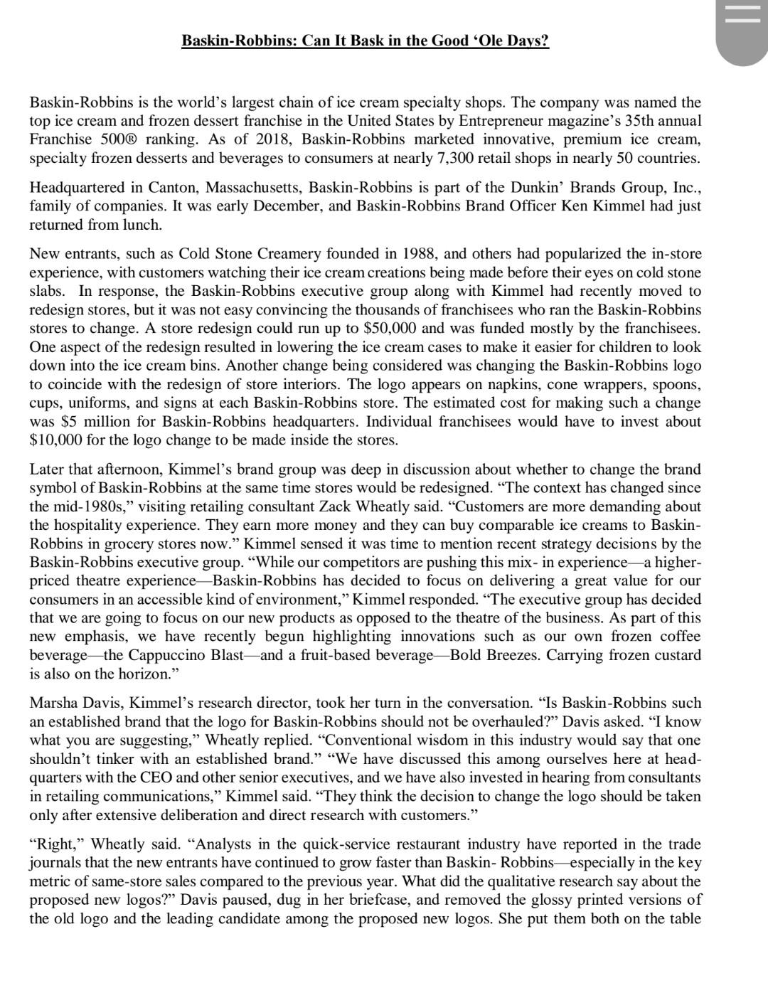 Baskin-Robbins: Can It Bask in the Good 'Ole