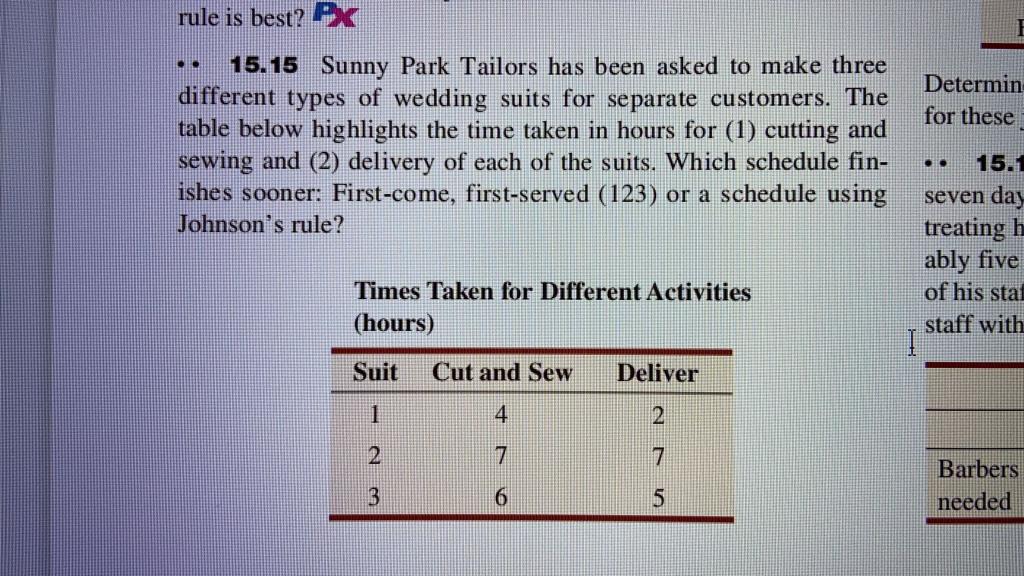 rule is best? BX DO Determin for these 15.15