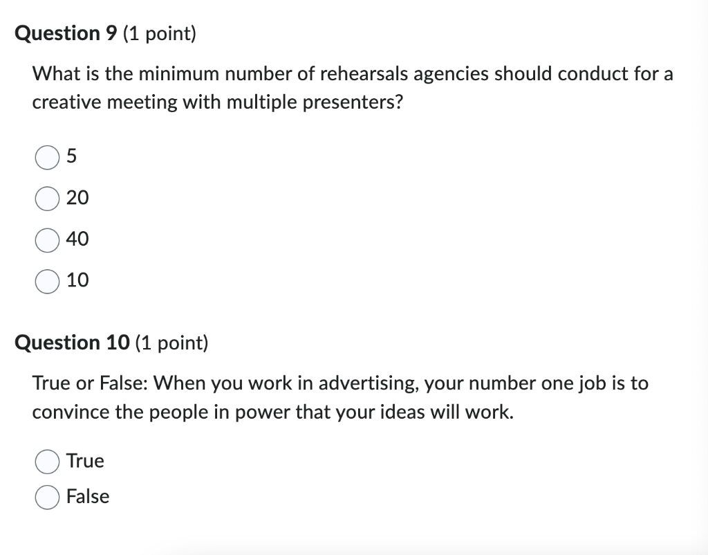 What is the minimum number of rehearsals agencies