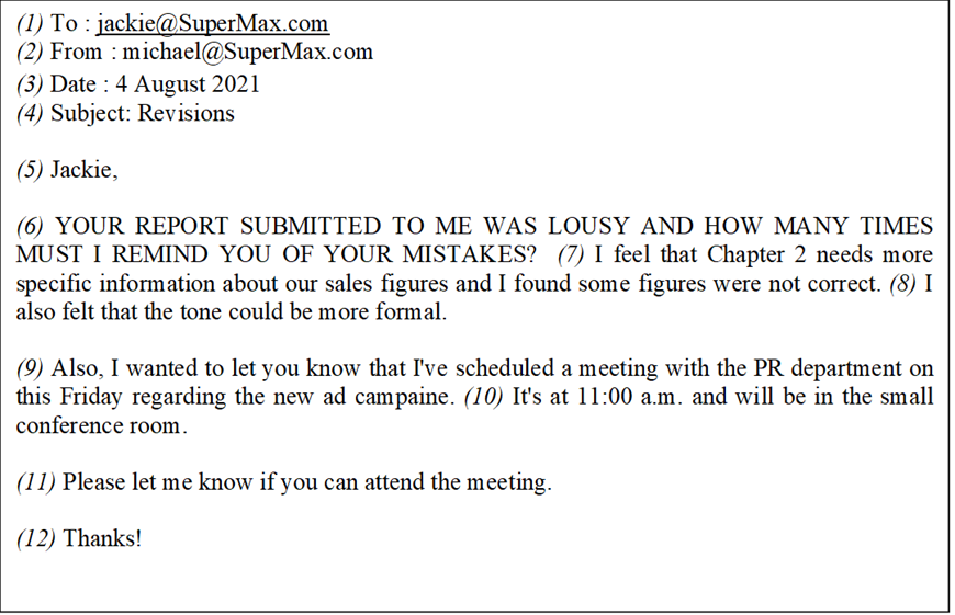Based on your knowledge of e-mail writing,