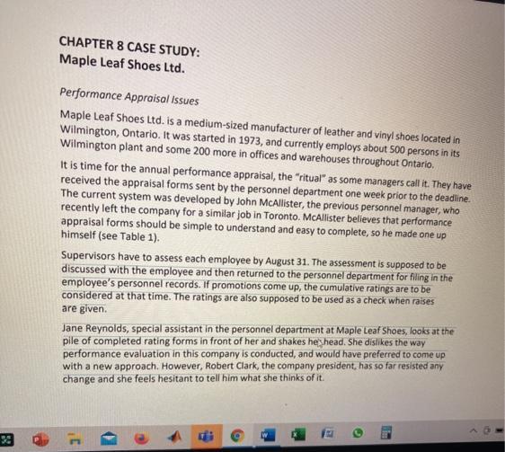 CHAPTER 8 CASE STUDY: Maple Leaf Shoes Ltd.