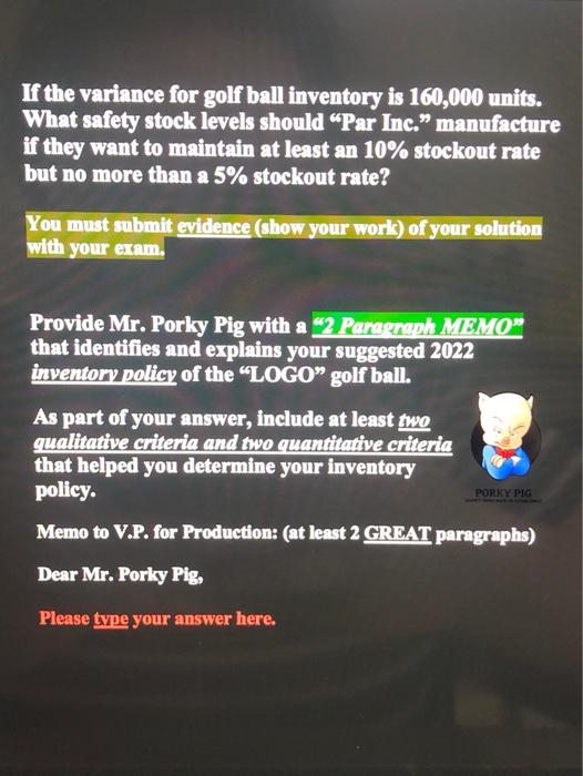 Occasionally Par Inc." accepts a special order