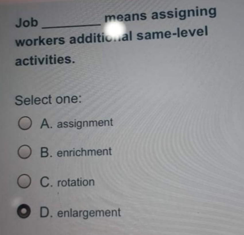 may I know the correct answers? Job means