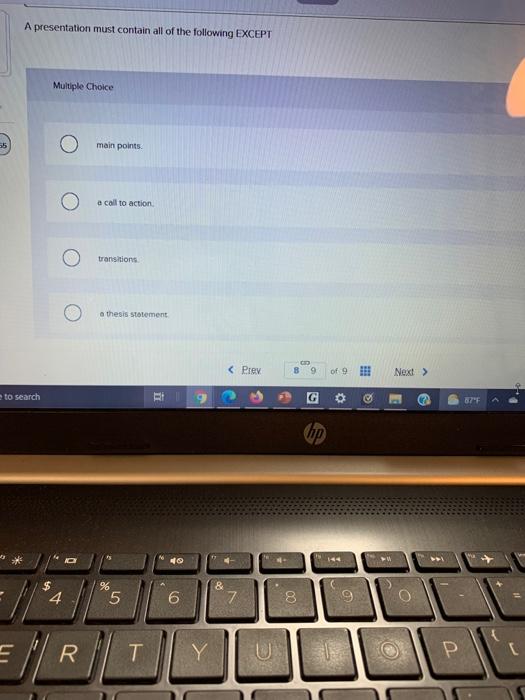 business communcation A presentation must contain