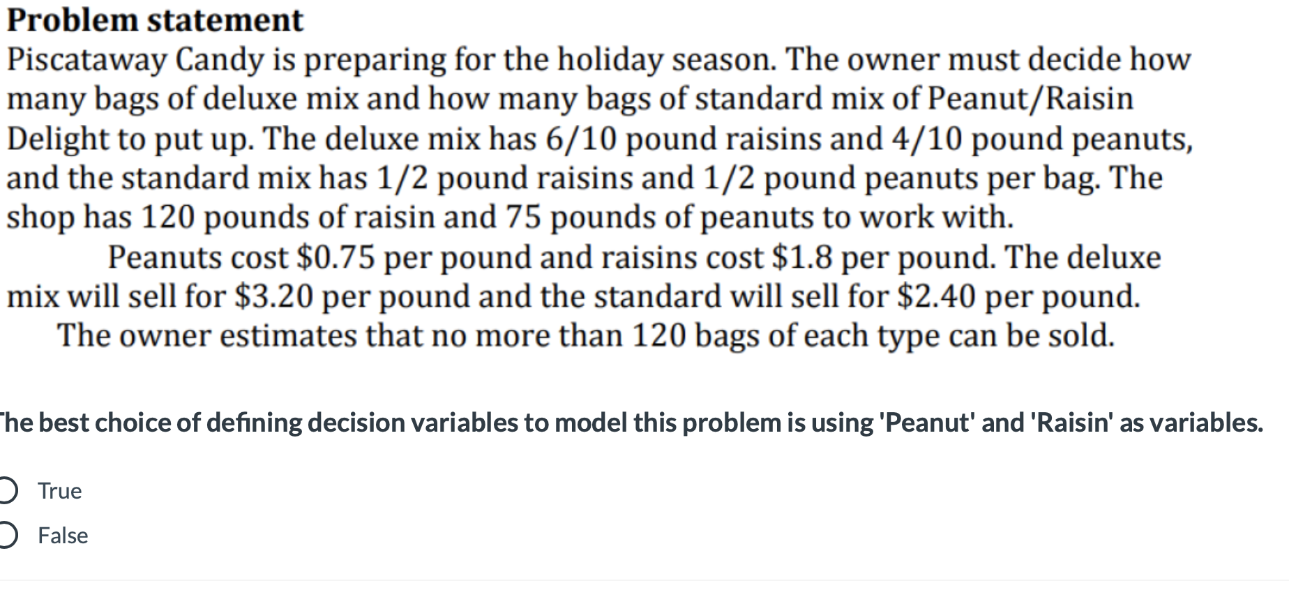 Problem statement Piscataway Candy is preparing