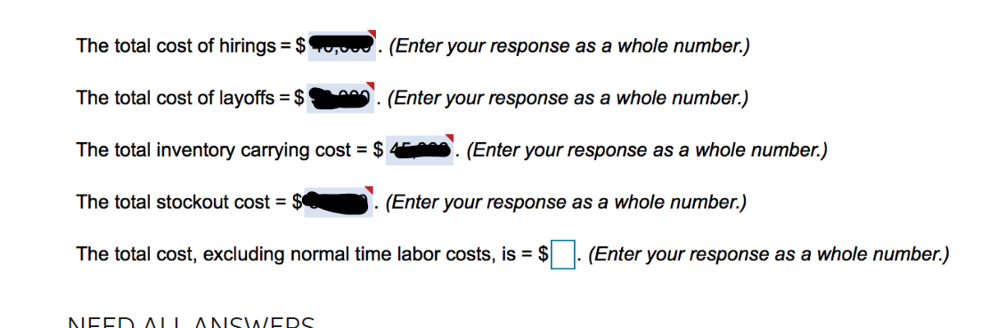 Month Demand Regular Time Capacity Overtime
