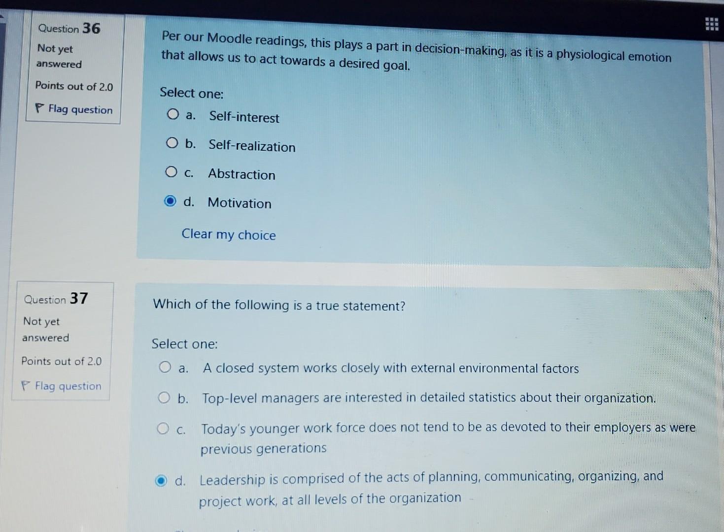 can someone please answer questions 36 and 37