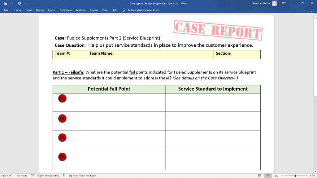 Case: Fueled Supplements Part 2 (Service