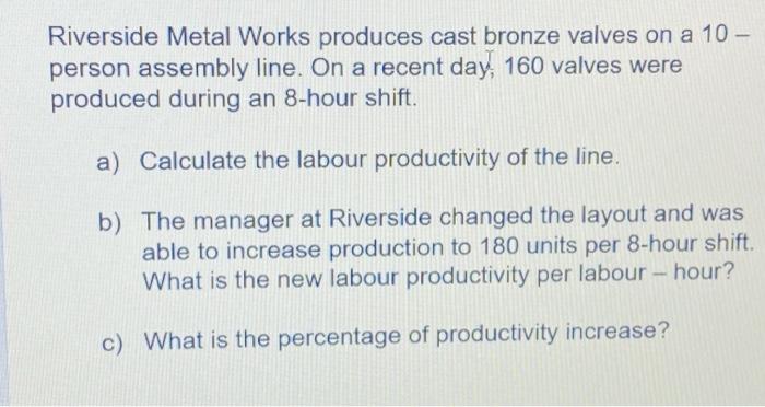 Riverside Metal Works produces cast bronze valves