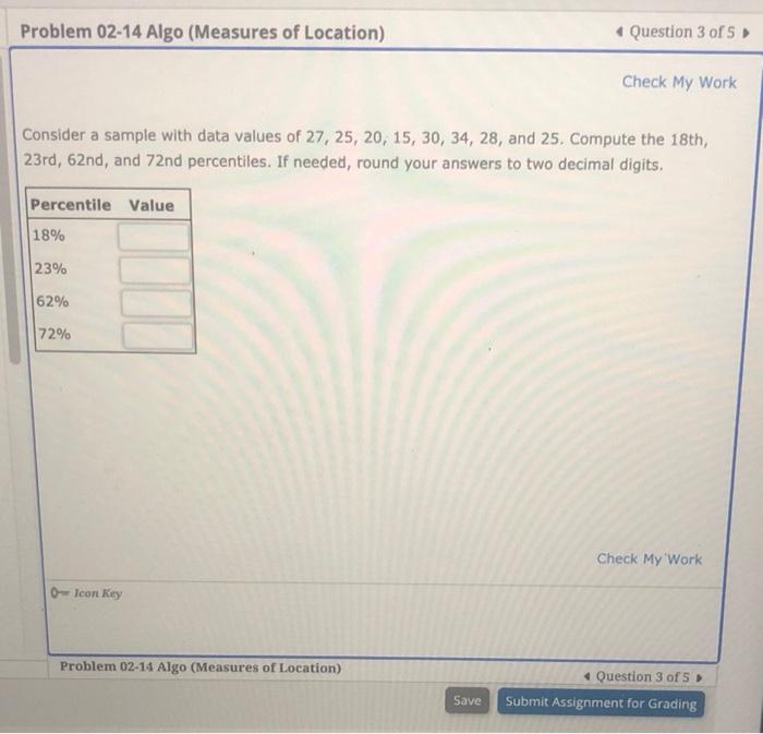Problem 02-14 Algo (Measures of Location)