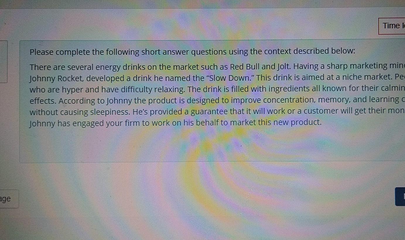 Time le Please complete the following short