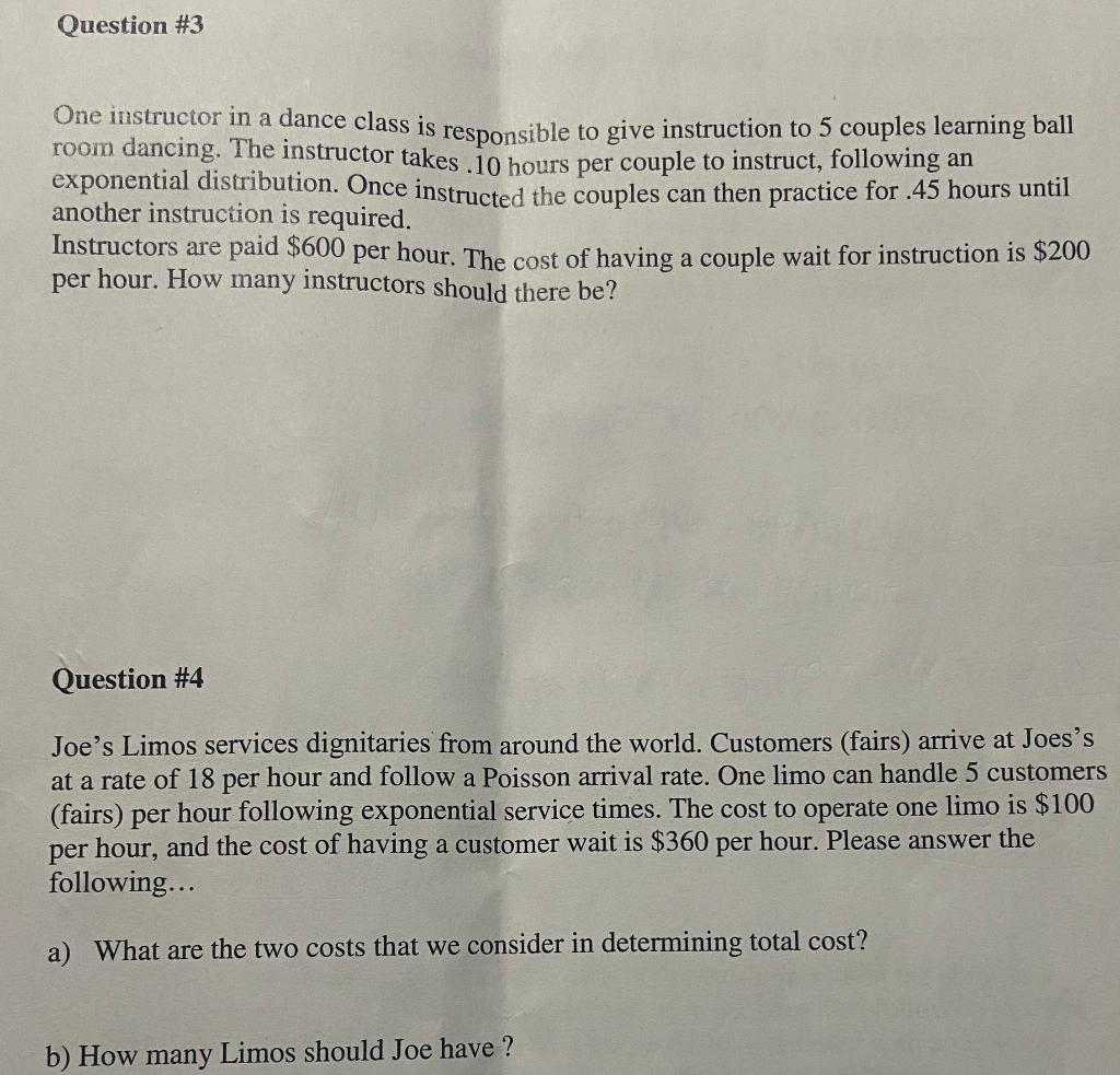 One instructor in a dance class is responsible to