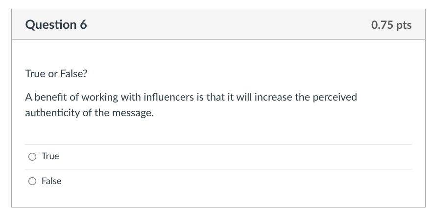 True or False? A benefit of working with