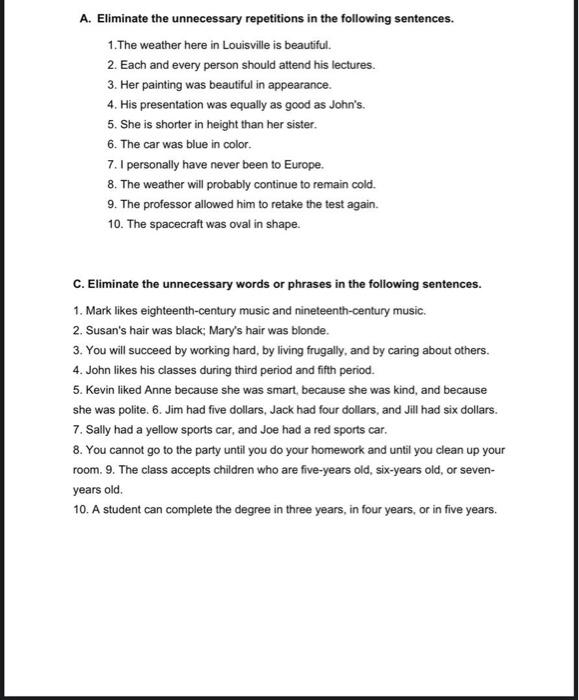 A. Eliminate the unnecessary repetitions in the