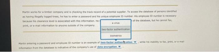 Martin works for a timber company and is checking
