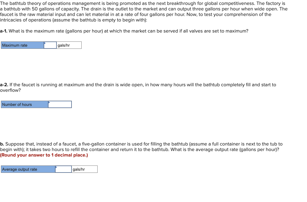 The bathtub theory of operations management is