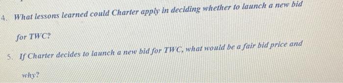 What lessons learned could Charter apply in