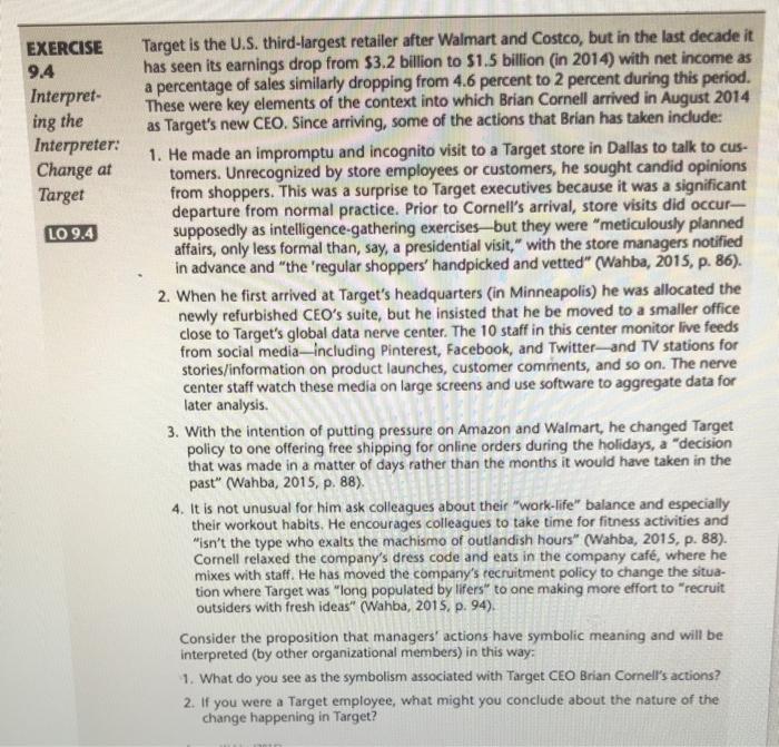 EXERCISE 9.4 Interpret- ing the Interpreter: