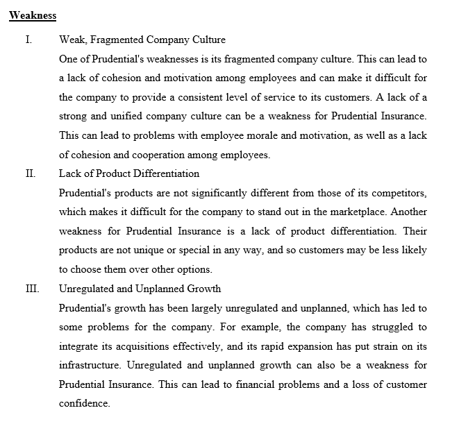 Question: Based on the strength and weakness of