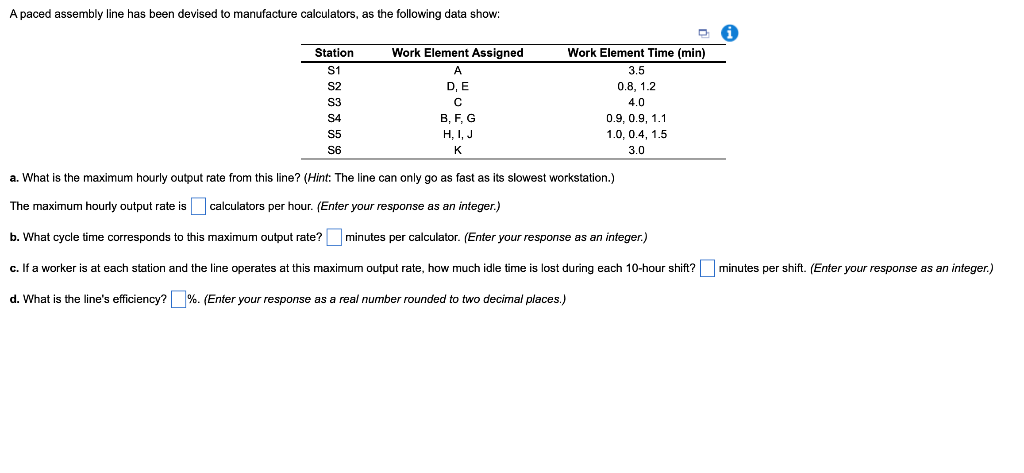 A paced assembly line has been devised to