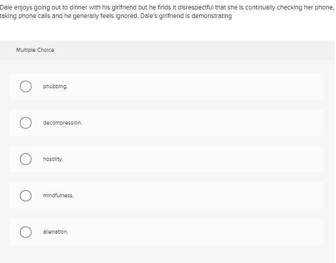 Dale enjoys going out to dinner with his