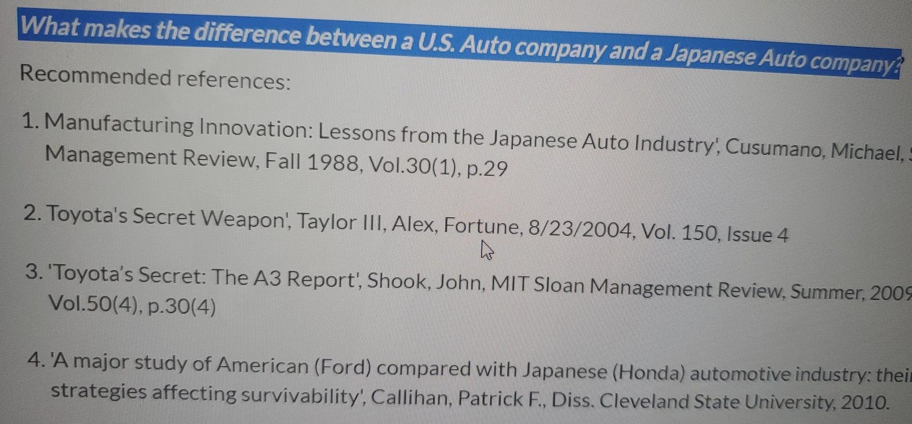 What makes the difference between a U.S. Auto