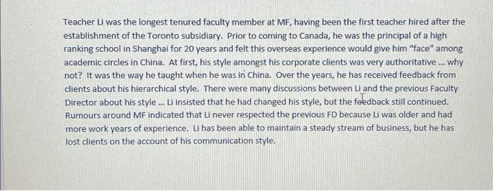 Scenarios for role play Scenario One: Culture