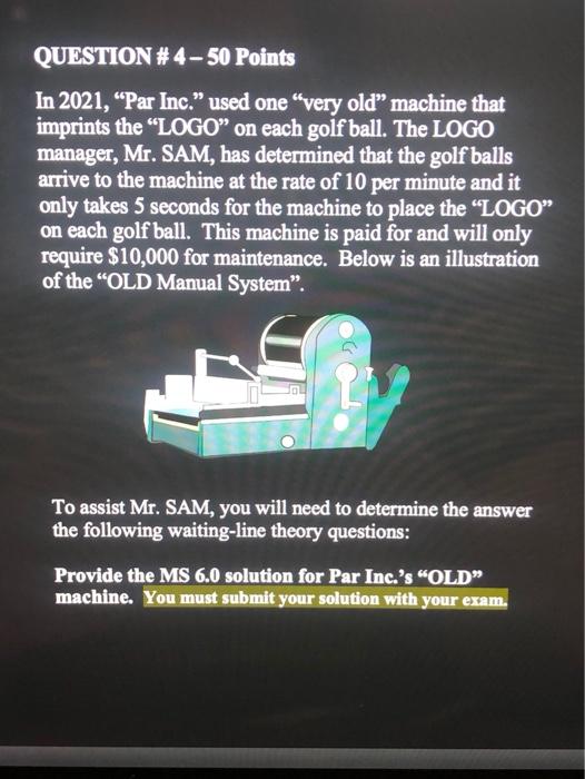 QUESTION #4 - 50 Points In 2021, Par Inc." used