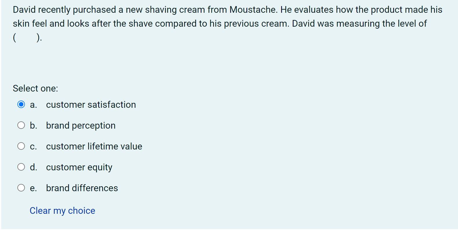 David recently purchased a new shaving cream from