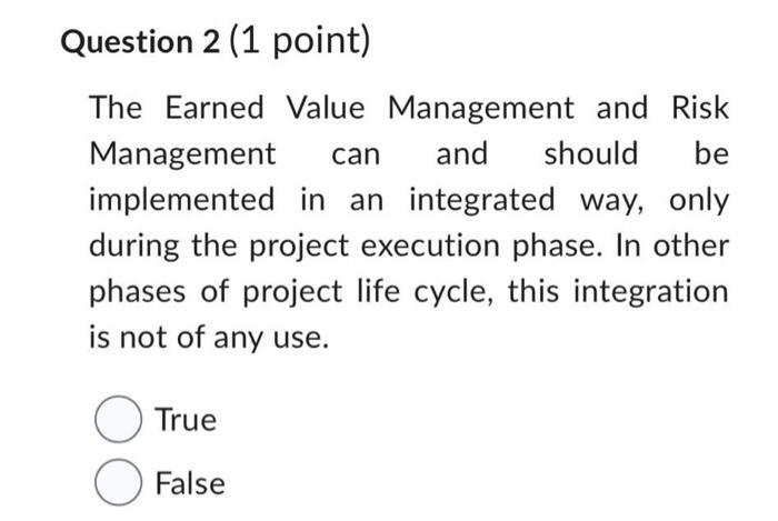 The Earned Value Management and Risk Management