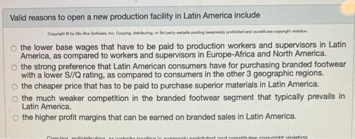 Valid reasons to open a new production facility