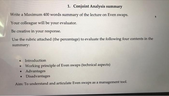 Write a Maximum 400 words summary of the lecture