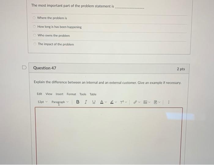 The most important part of the problem statement