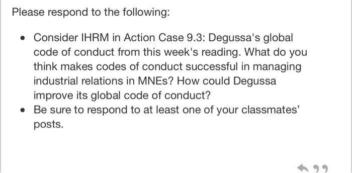 Please respond to the following: Consider IHRM in