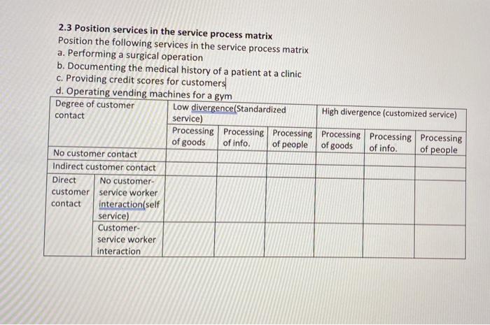 can someone help me do this 2.3 Position services