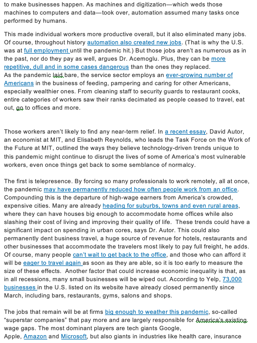 Read the article and then answer the 4 questions