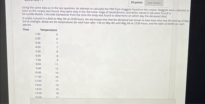 multiple choice forensics 11 Using the same data