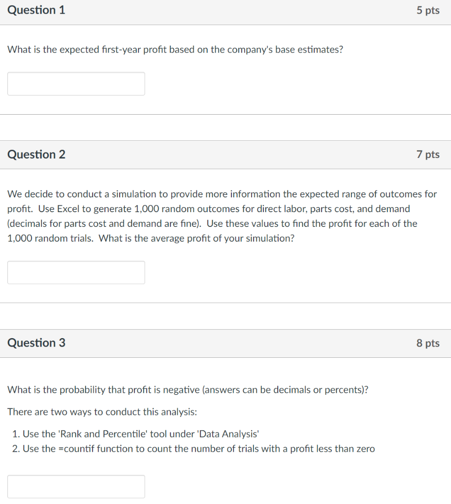 Questions 1-3 correspond to the reading above.