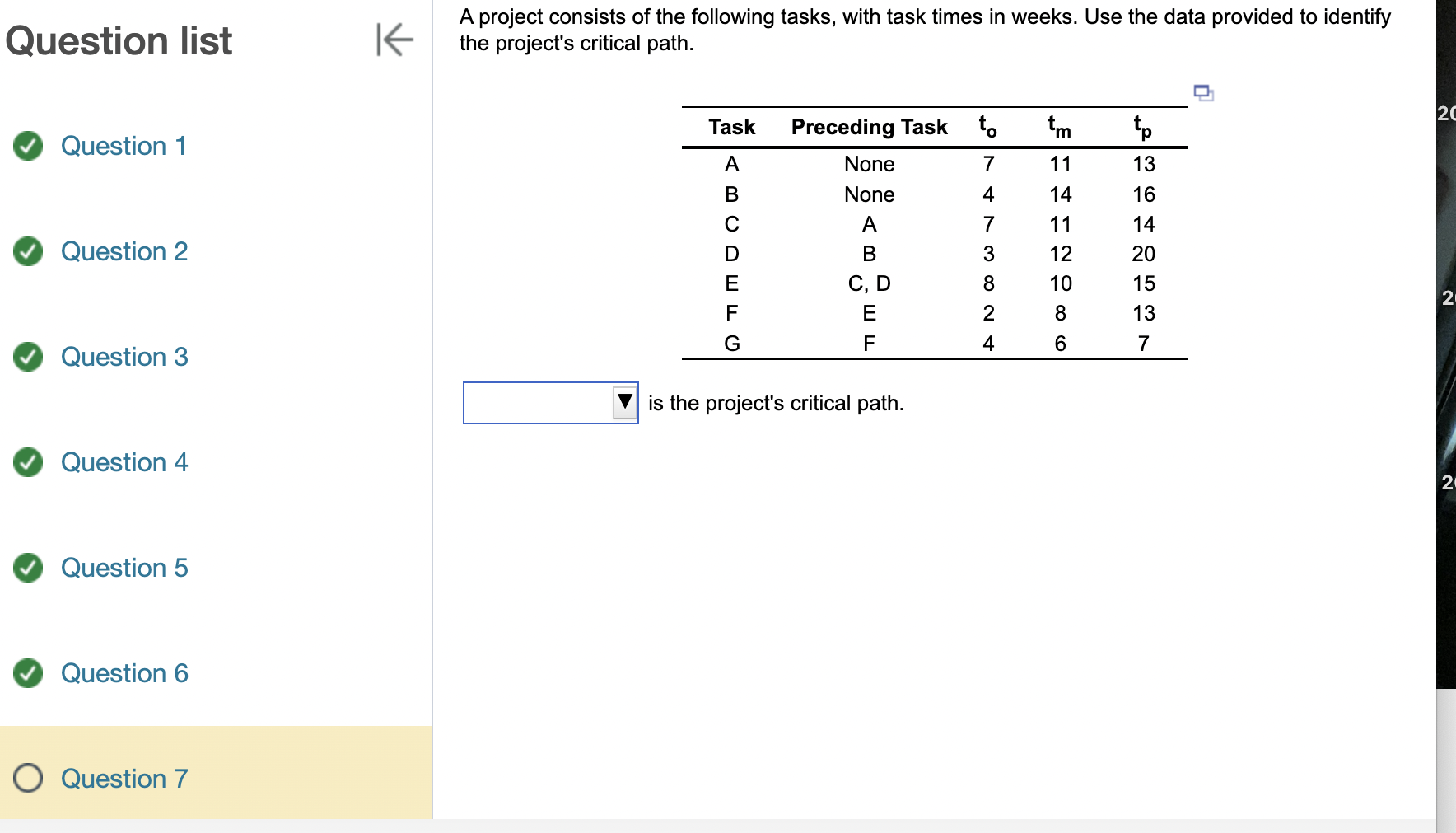 Question 1 Question 2 Question 3 is the project's